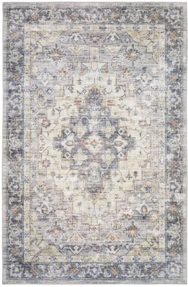 Myers Park Grey/Cream Medallion Area Rug 5'W x 7'L