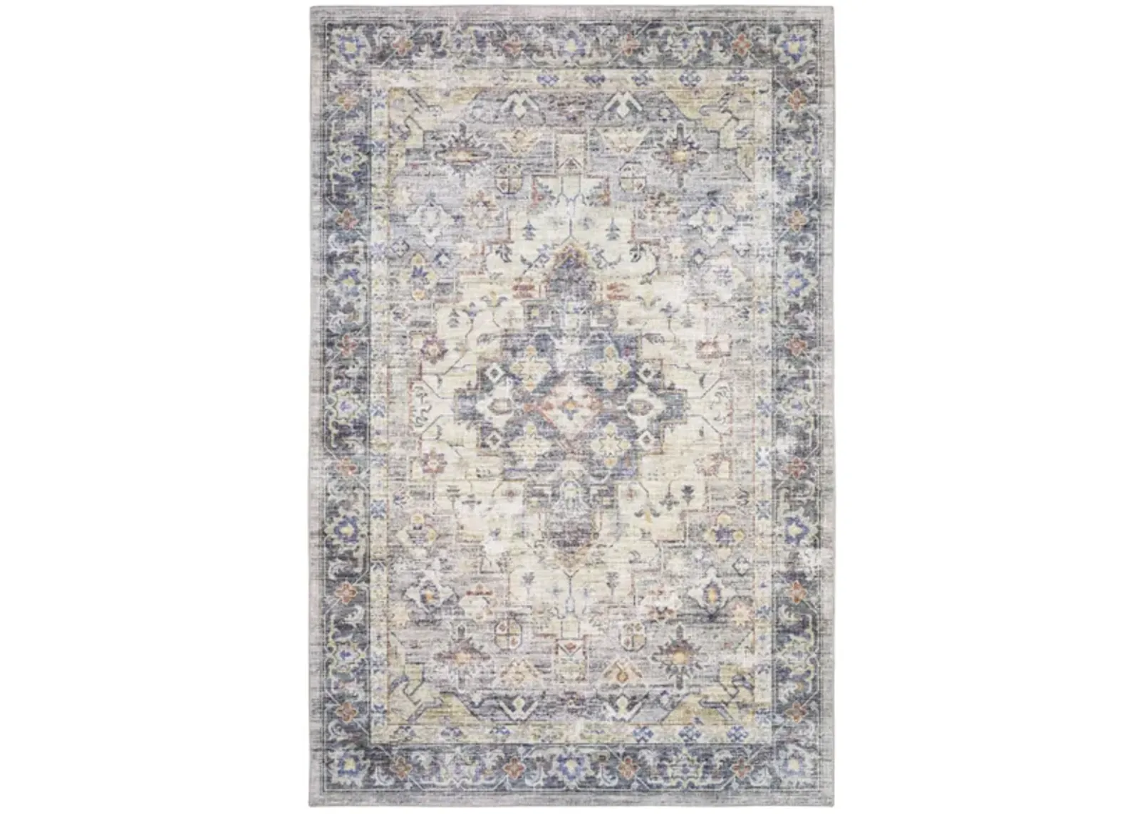 Myers Park Grey/Cream Medallion Area Rug 5'W x 7'L