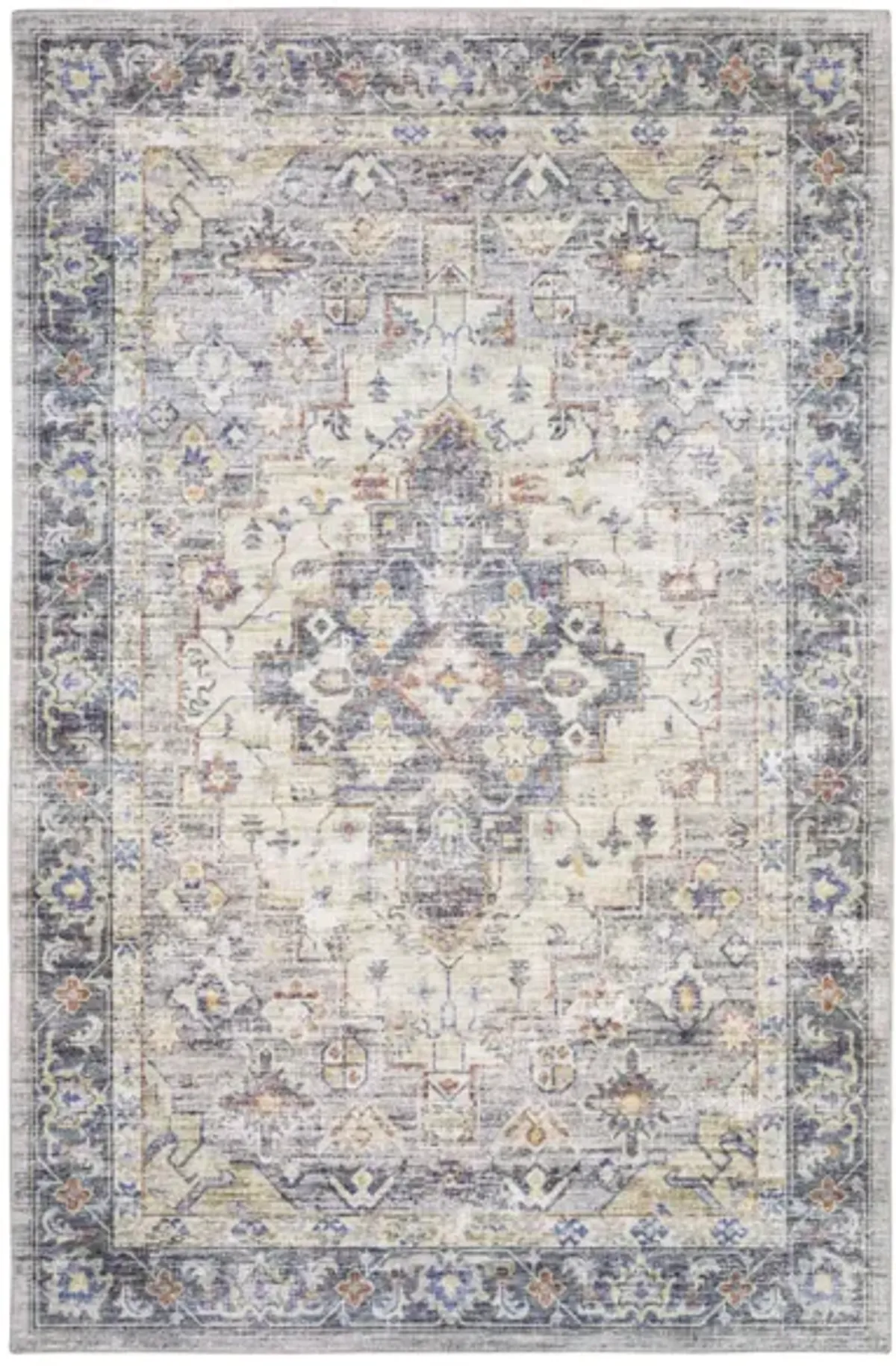 Myers Park Grey/Cream Medallion Area Rug 5'W x 7'L