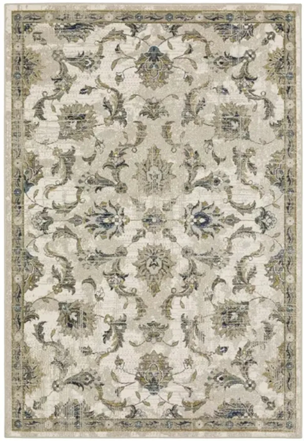 Venice Cream/Blue Area Rug 7'10"W x 10'L