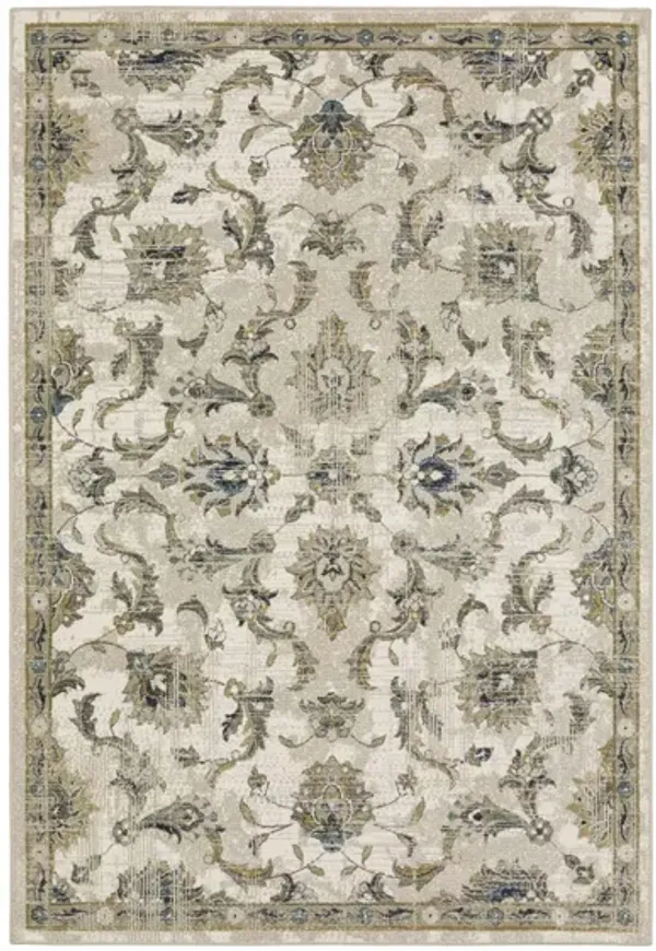 Venice Cream/Blue Area Rug 7'10"W x 10'L