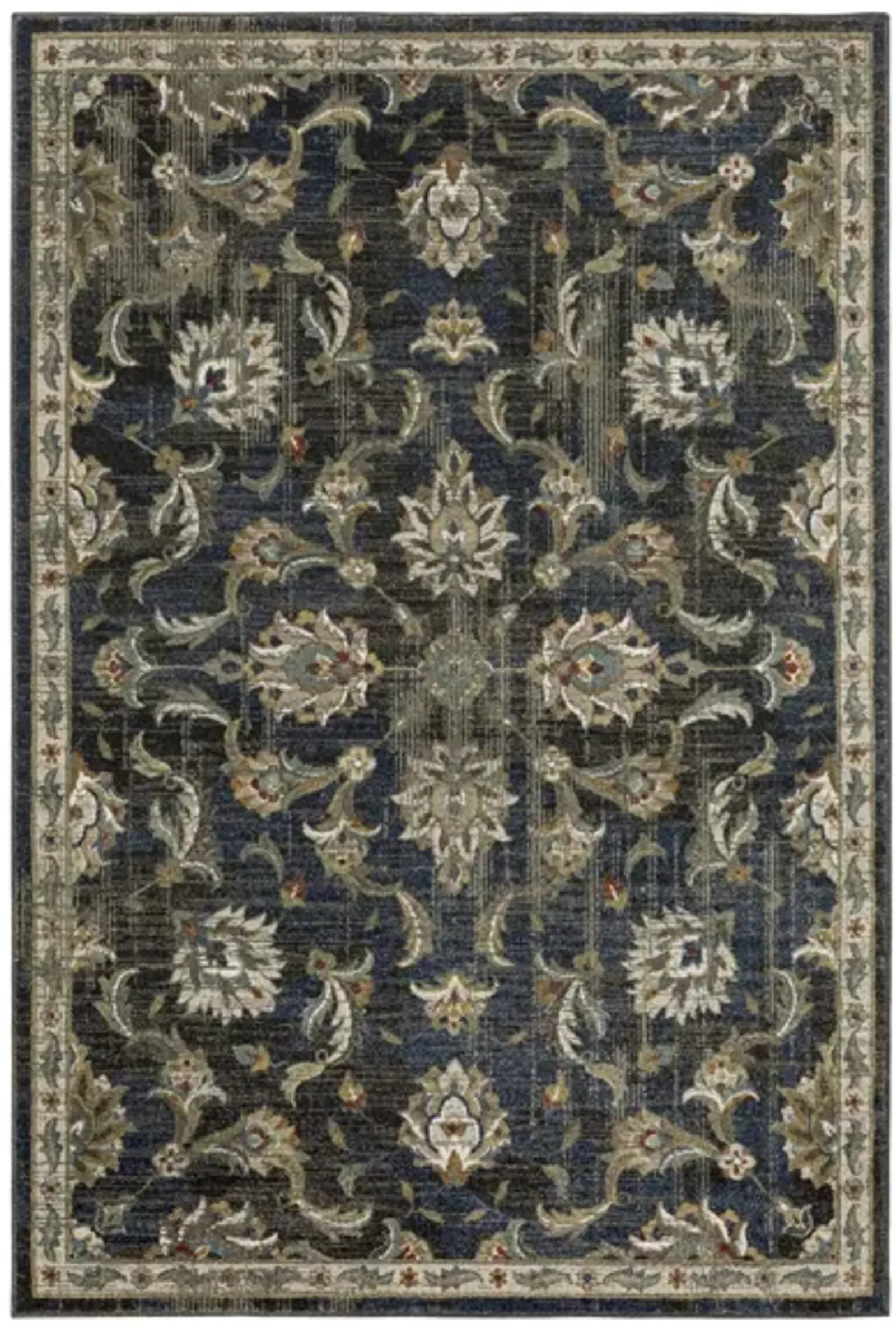 Venice Blue/Charcoal Area Rug 7'10"W x 10'L