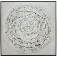 Grey Swirl Black Framed Painting 52"W x 52"H