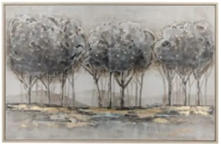 Grey Trees Framed Canvas 62"W x 42"H