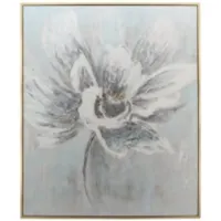 Flower Grey and Gold Framed Canvas 62"W x 52"H