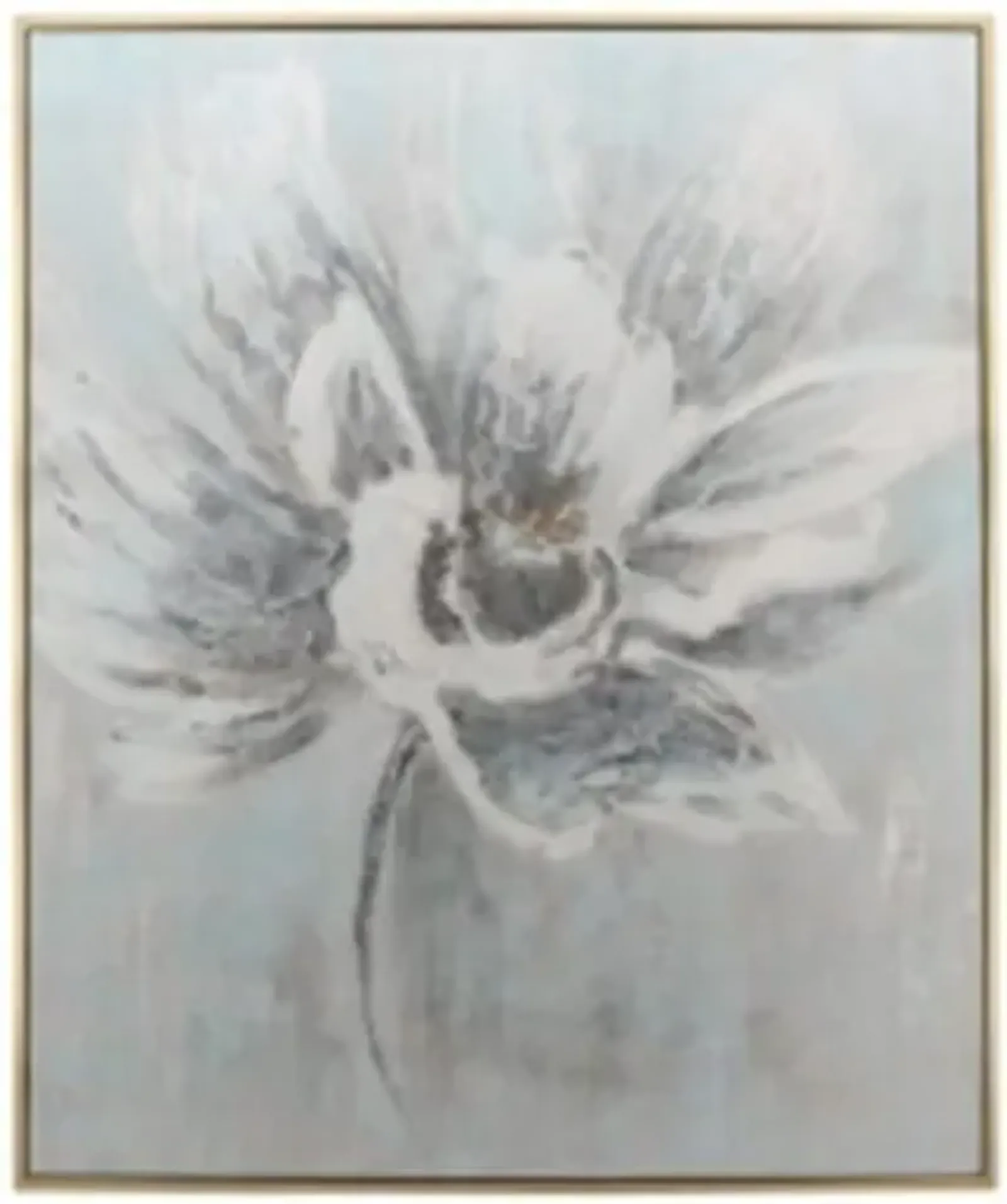 Flower Grey and Gold Framed Canvas 62"W x 52"H