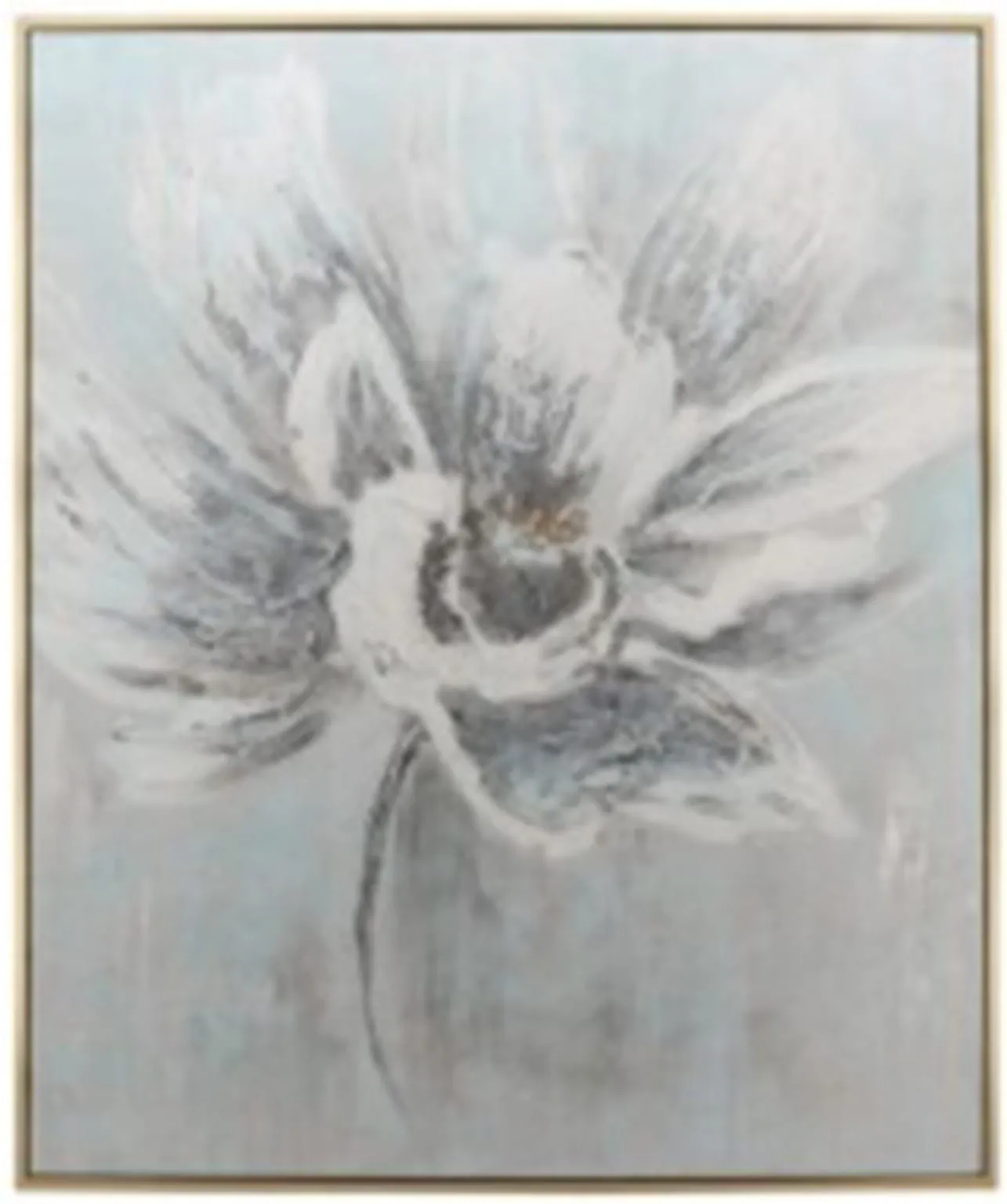 Flower Grey and Gold Framed Canvas 62"W x 52"H