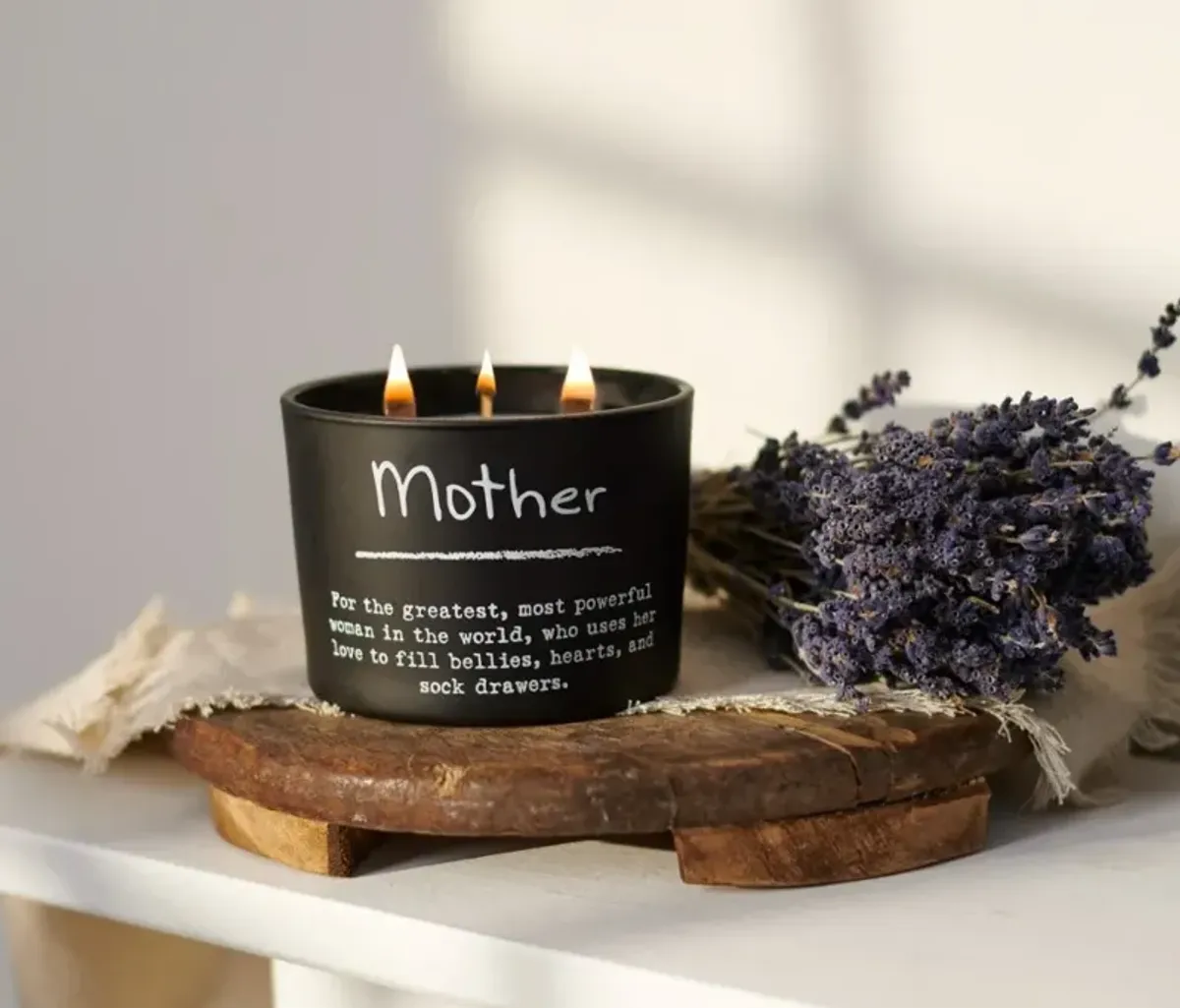 Mother Lavender Candle 3.5"W x 4.5"H