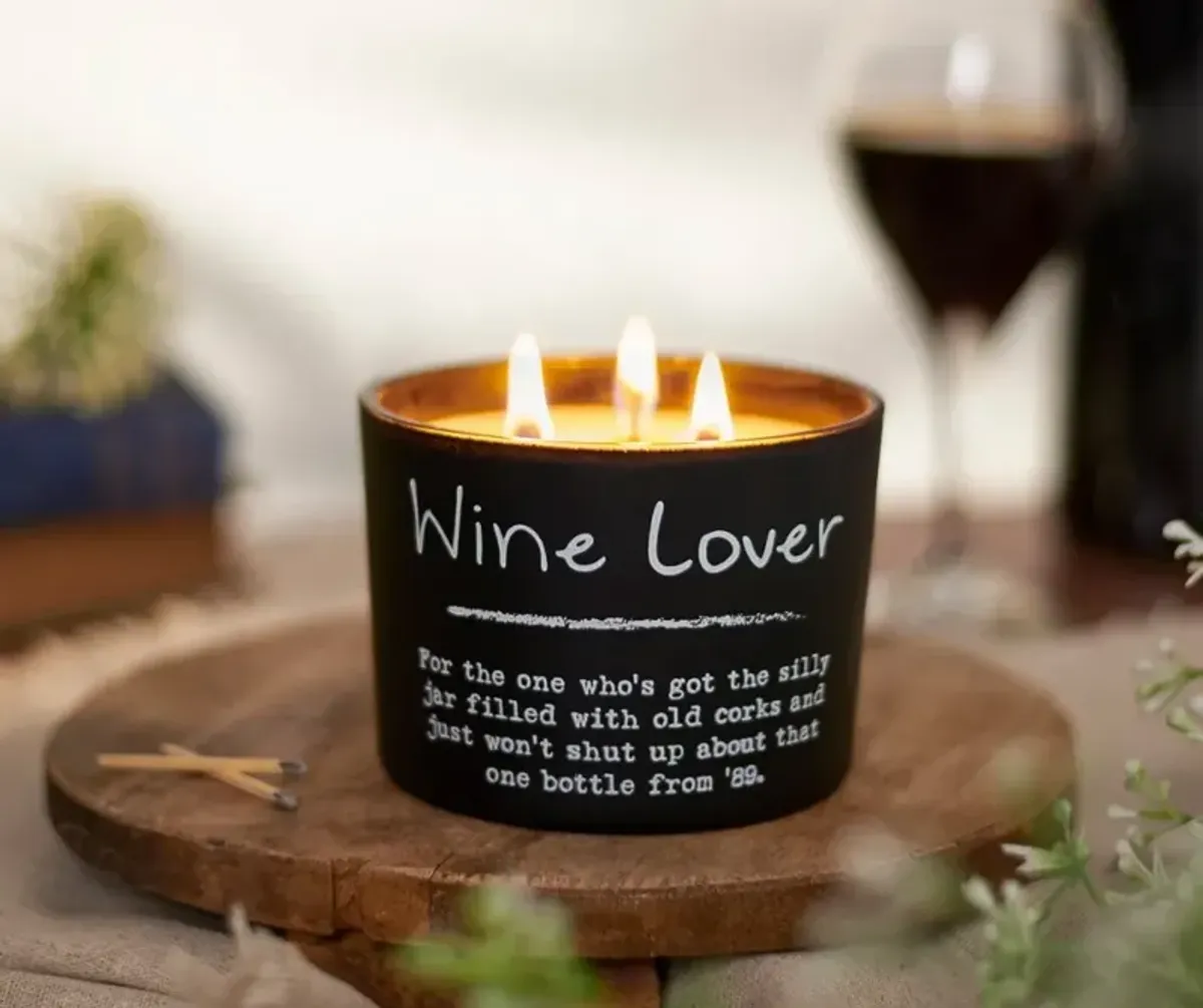 Wine Lover Lavender Candle 3.5"W x 4.5"H