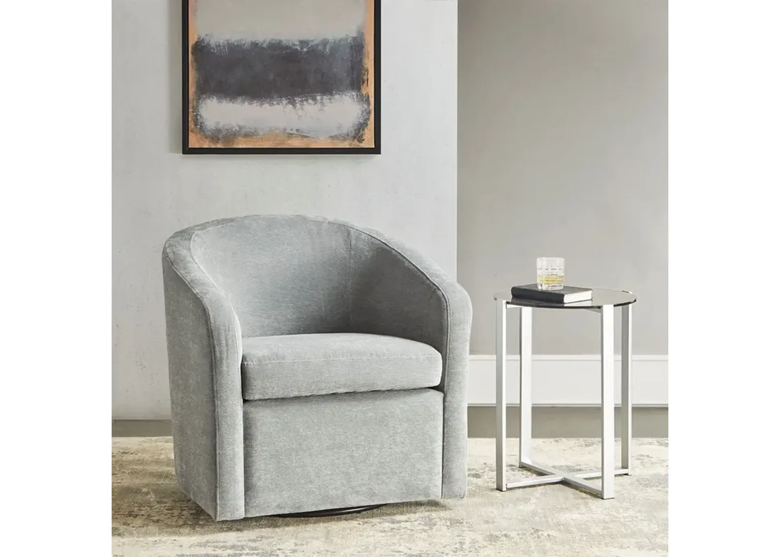 Ember Swivel Chair in Light Blue