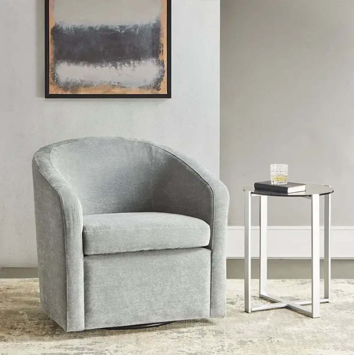 Ember Swivel Chair in Light Blue