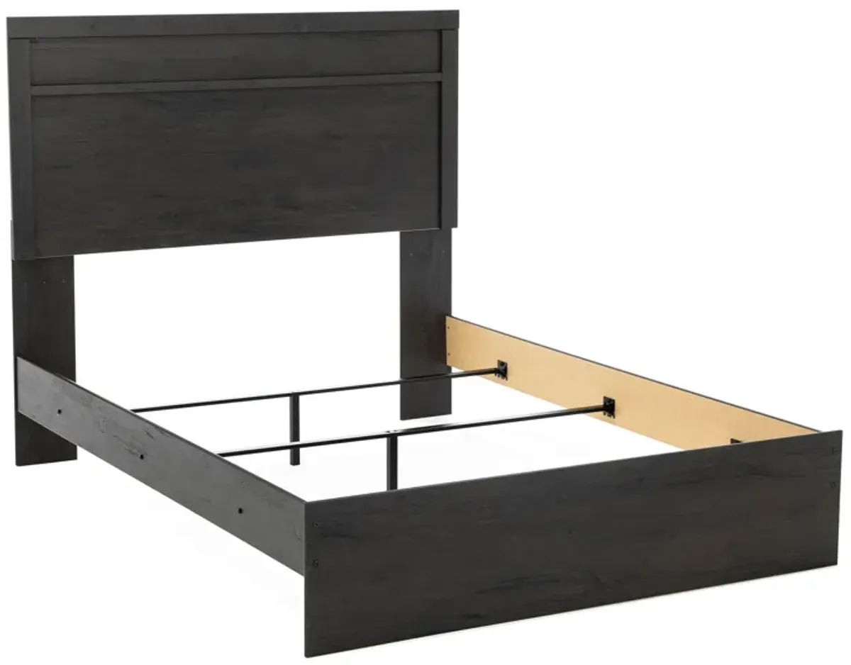 Essentials King Panel Bed, Charcoal