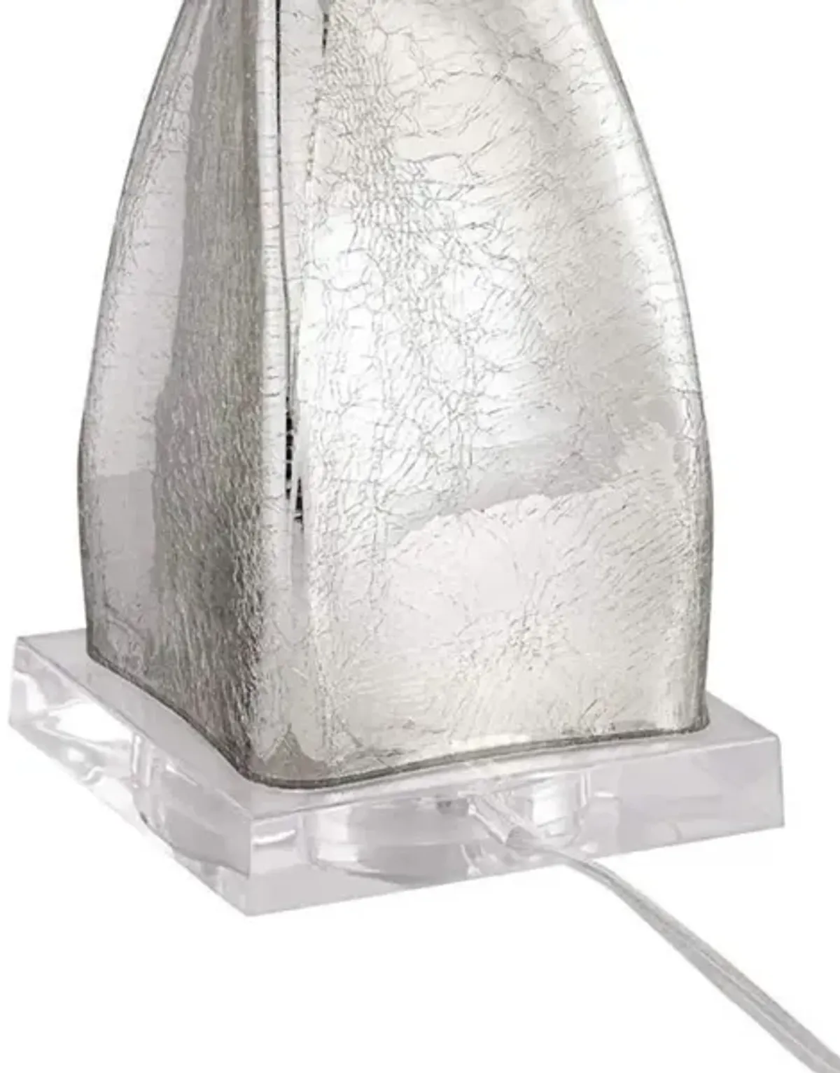 Silver Twist Mercury Glass Table Lamp 32"H