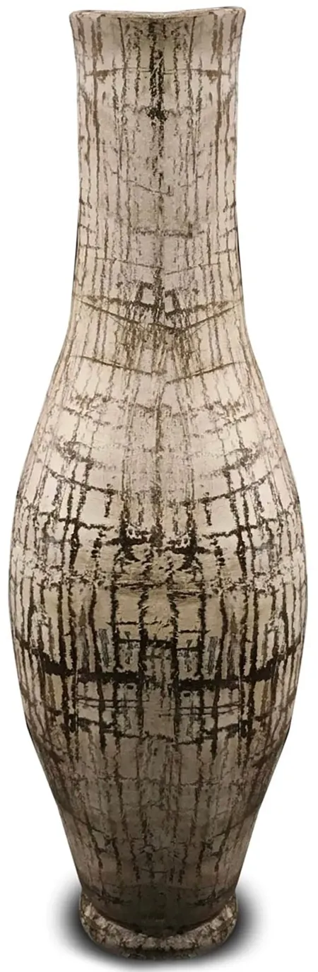 Medium Jarron White and Brown Floor Vase 14"W x 43"H