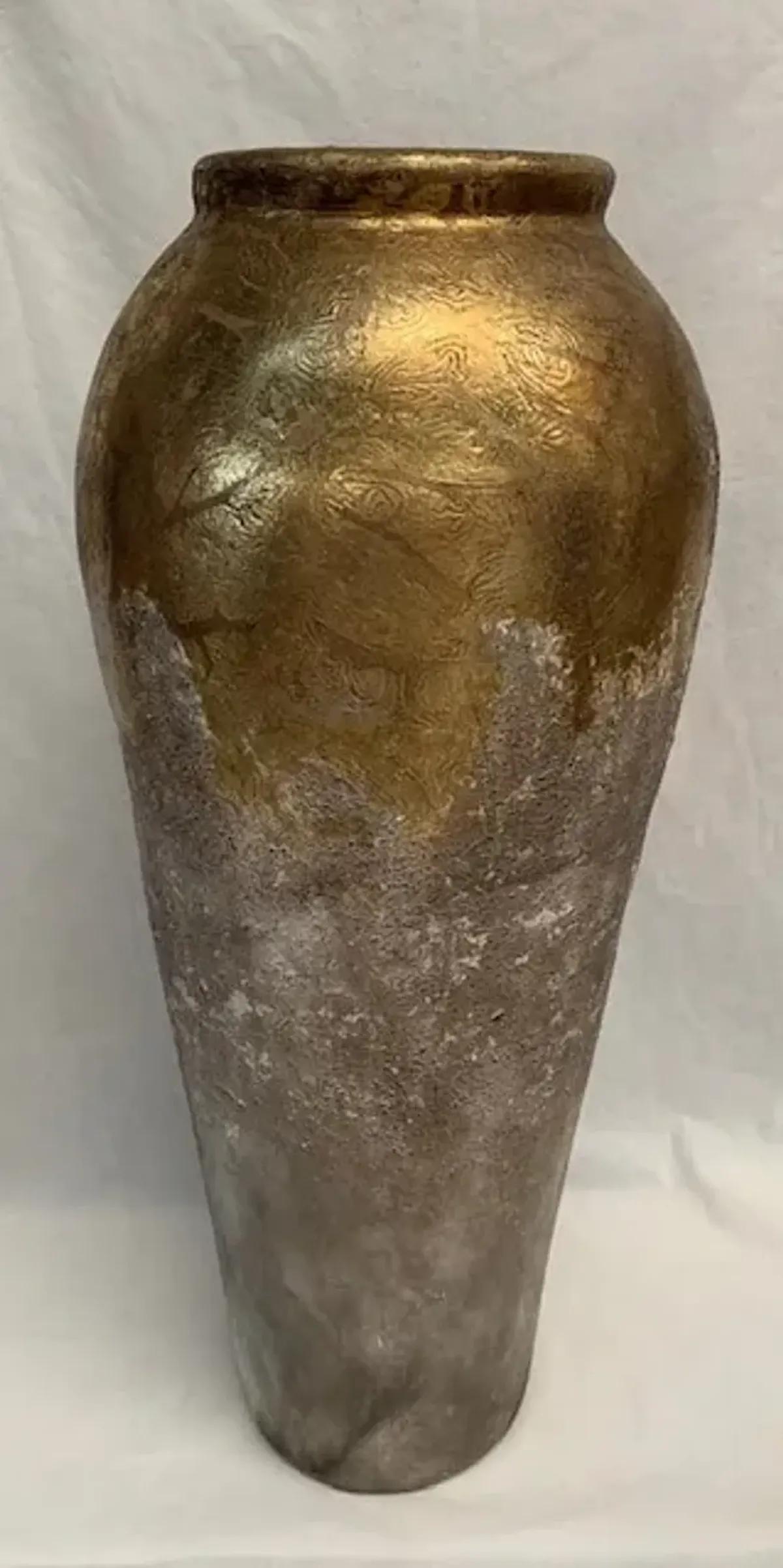 Medium Jarron Gold and Tan Floor Vase 14"W x 37"H