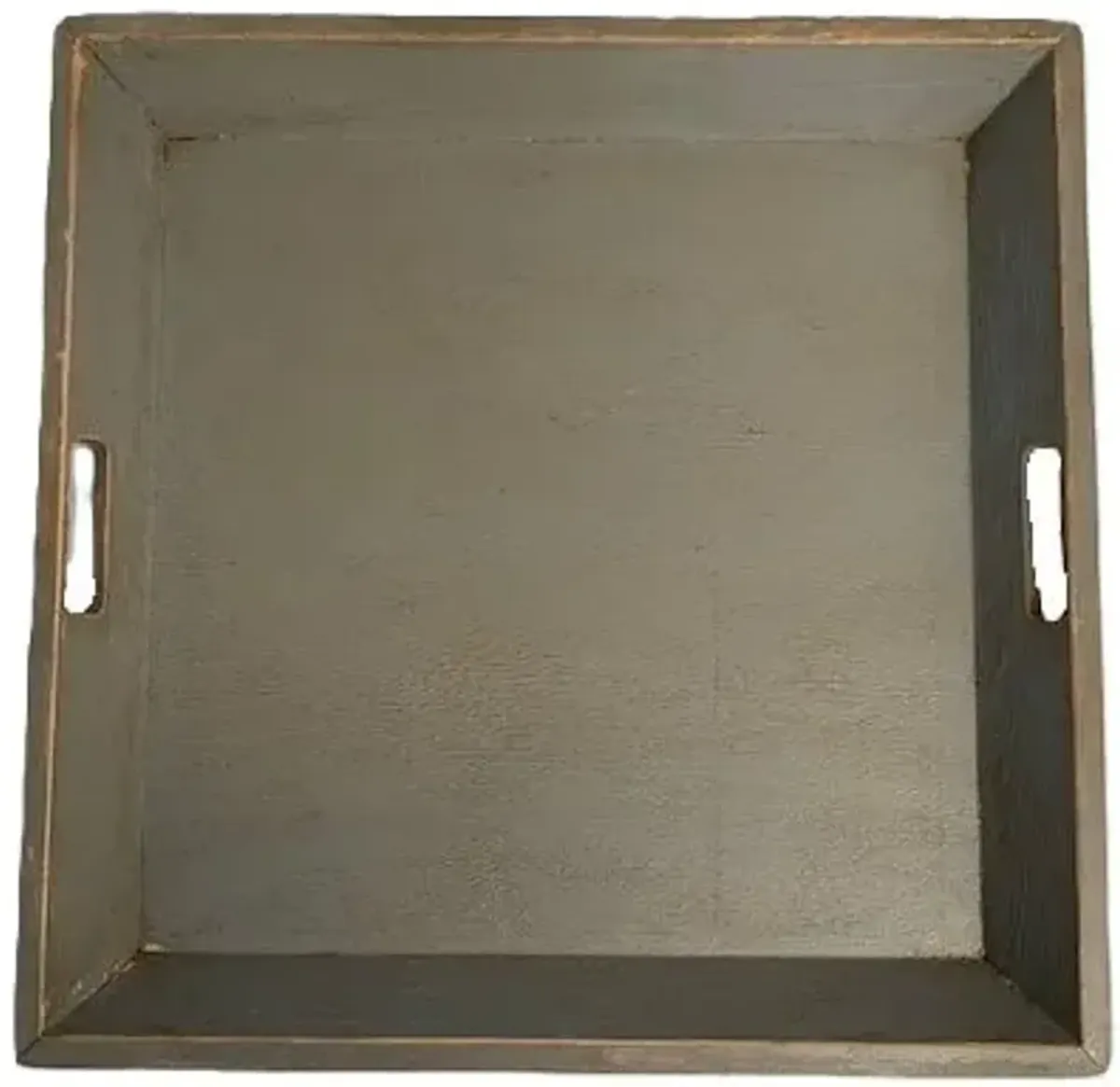 Grey Serving Tray with Handles 24"W x 24"L
