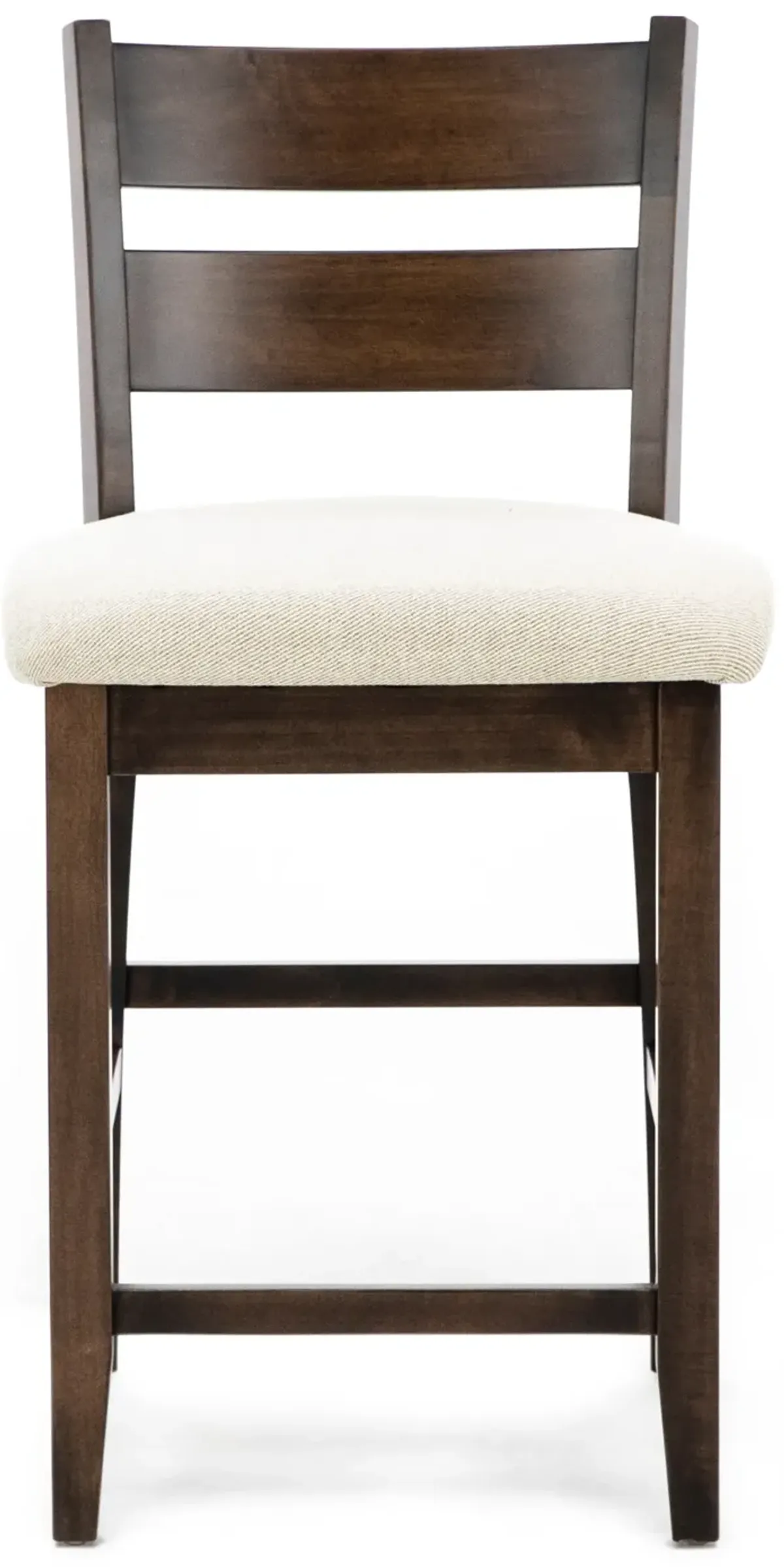 Lillian Ladder Back Upholstered Counter Stool in Walnut
