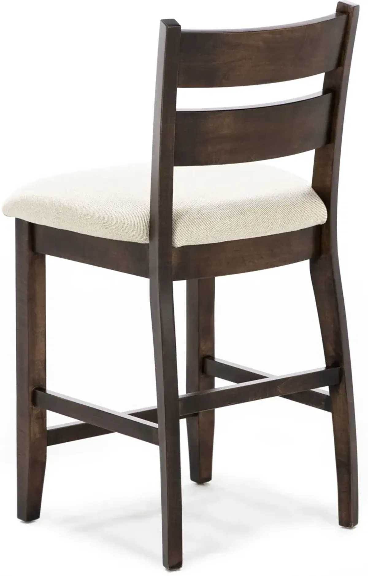 Lillian Ladder Back Upholstered Counter Stool in Walnut