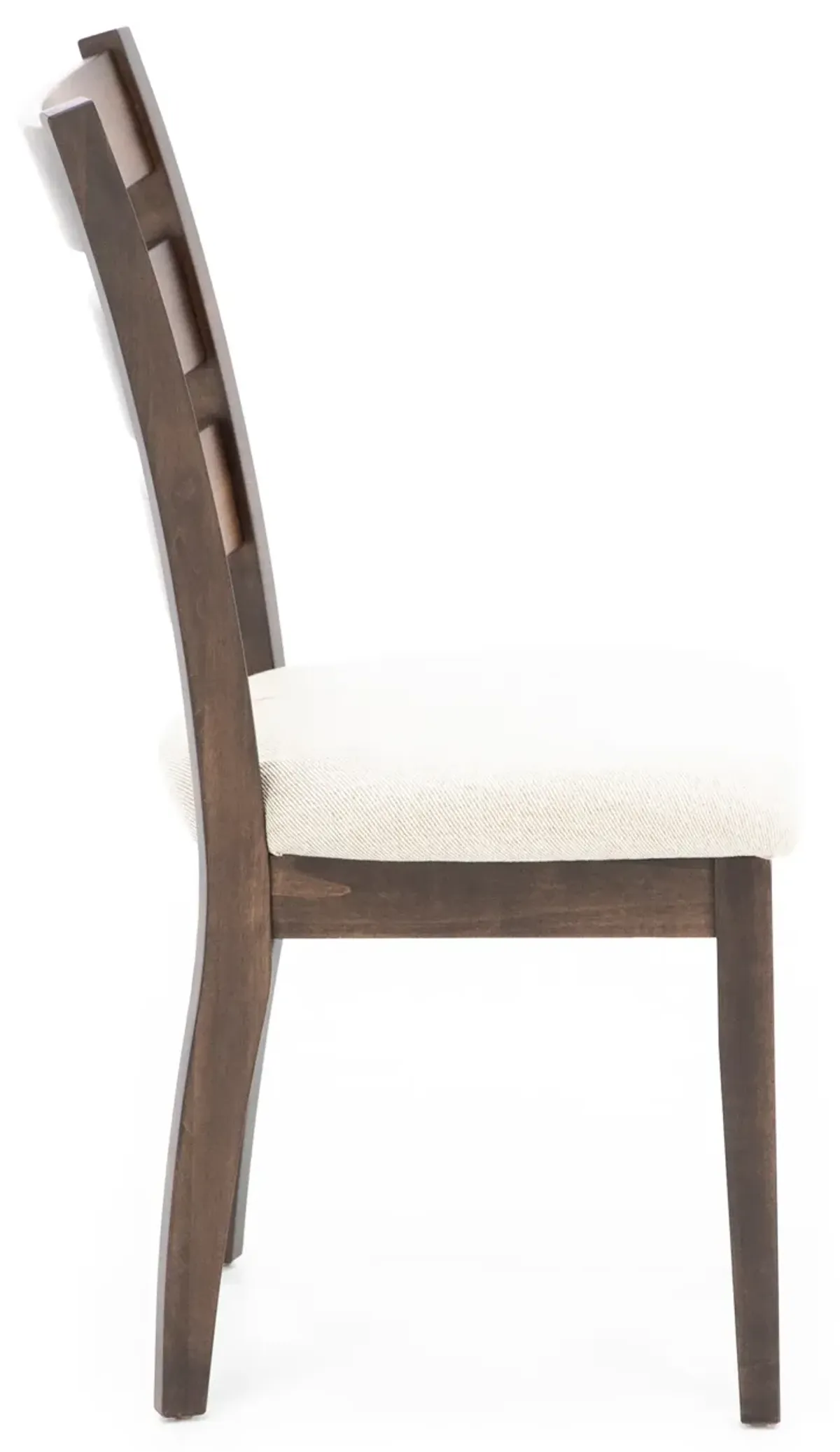 Lillian Ladder Back Upholstered Side Chair in Walnut