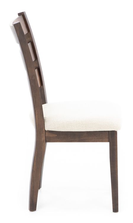Lillian Ladder Back Upholstered Side Chair in Walnut
