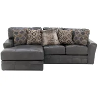 Camden 2-Pc. Leather Sectional with Left Arm Facing Chaise in Steel