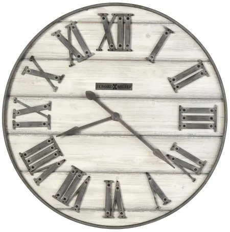 Howard Miller Whitewashed Wood Wall Clock 36.5" Round