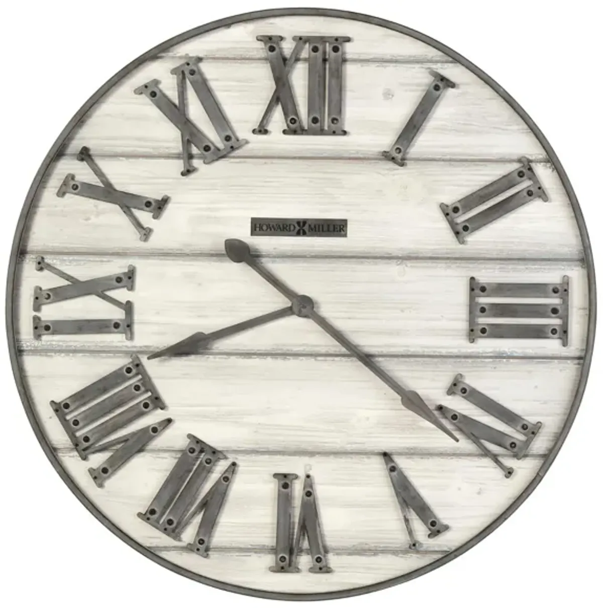 Howard Miller Whitewashed Wood Wall Clock 36.5" Round