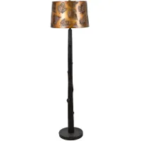 Copper Cutout Leaves Floor Lamp 63"H