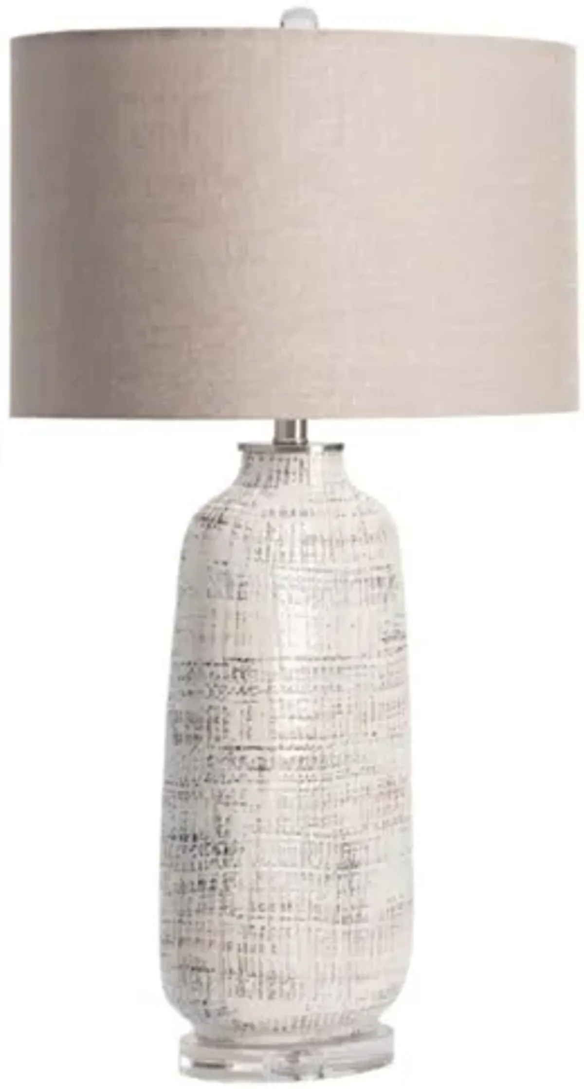 Cream and Grey Ceramic Table Lamp 31.5"H