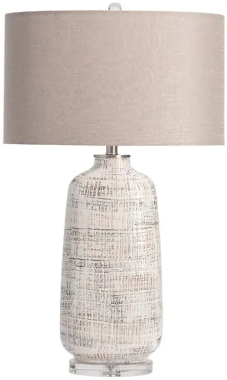 Cream and Grey Ceramic Table Lamp 31.5"H