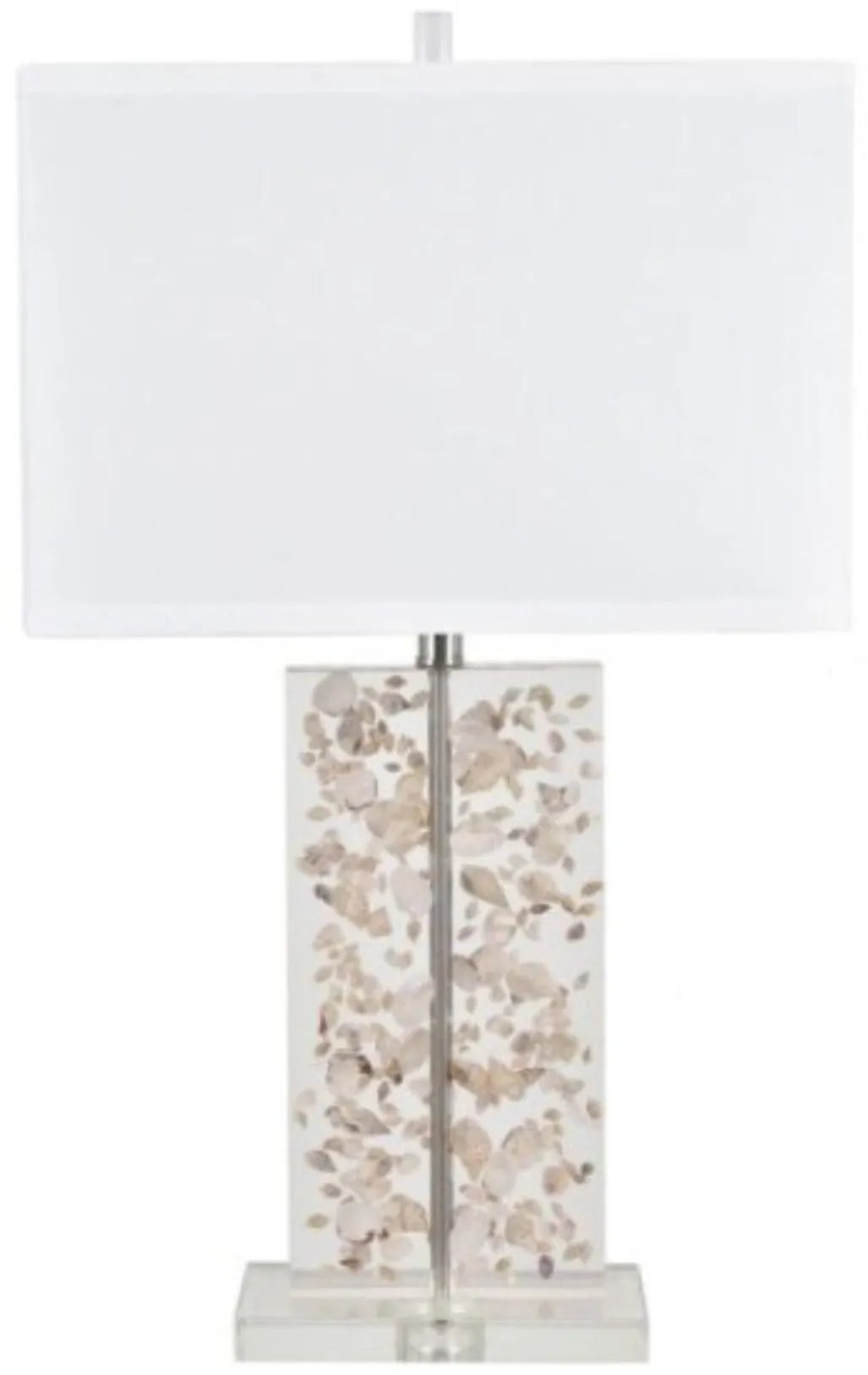 Clear with Shells Table Lamp 28"H