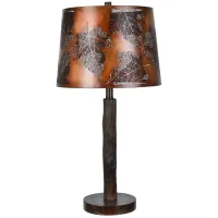 Copper Cutout Leaves Table Lamp 27"H