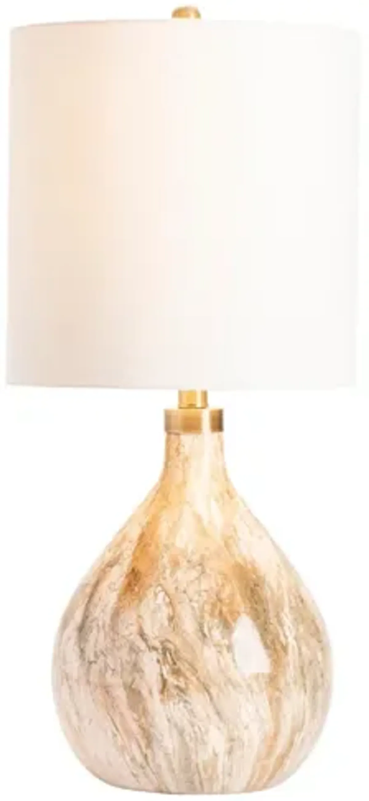 Tan Marbled Look Table Lamp 32.5"H