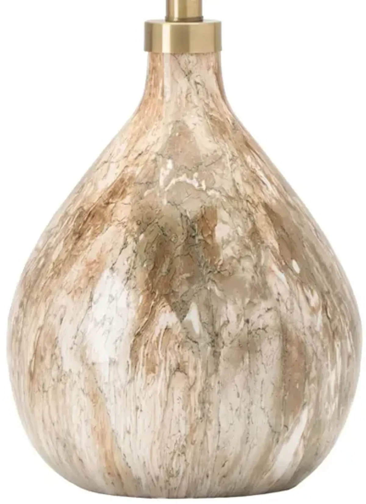Tan Marbled Look Table Lamp 32.5"H
