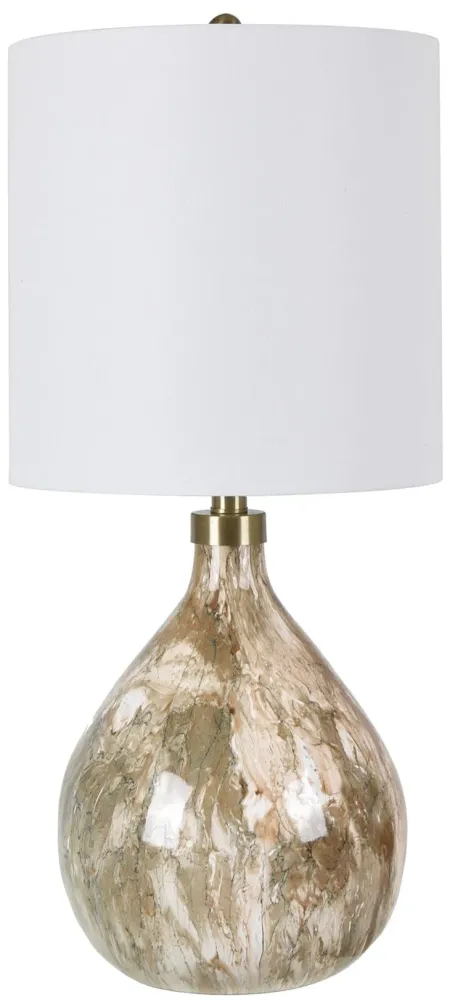 Tan Marbled Look Table Lamp 32.5"H