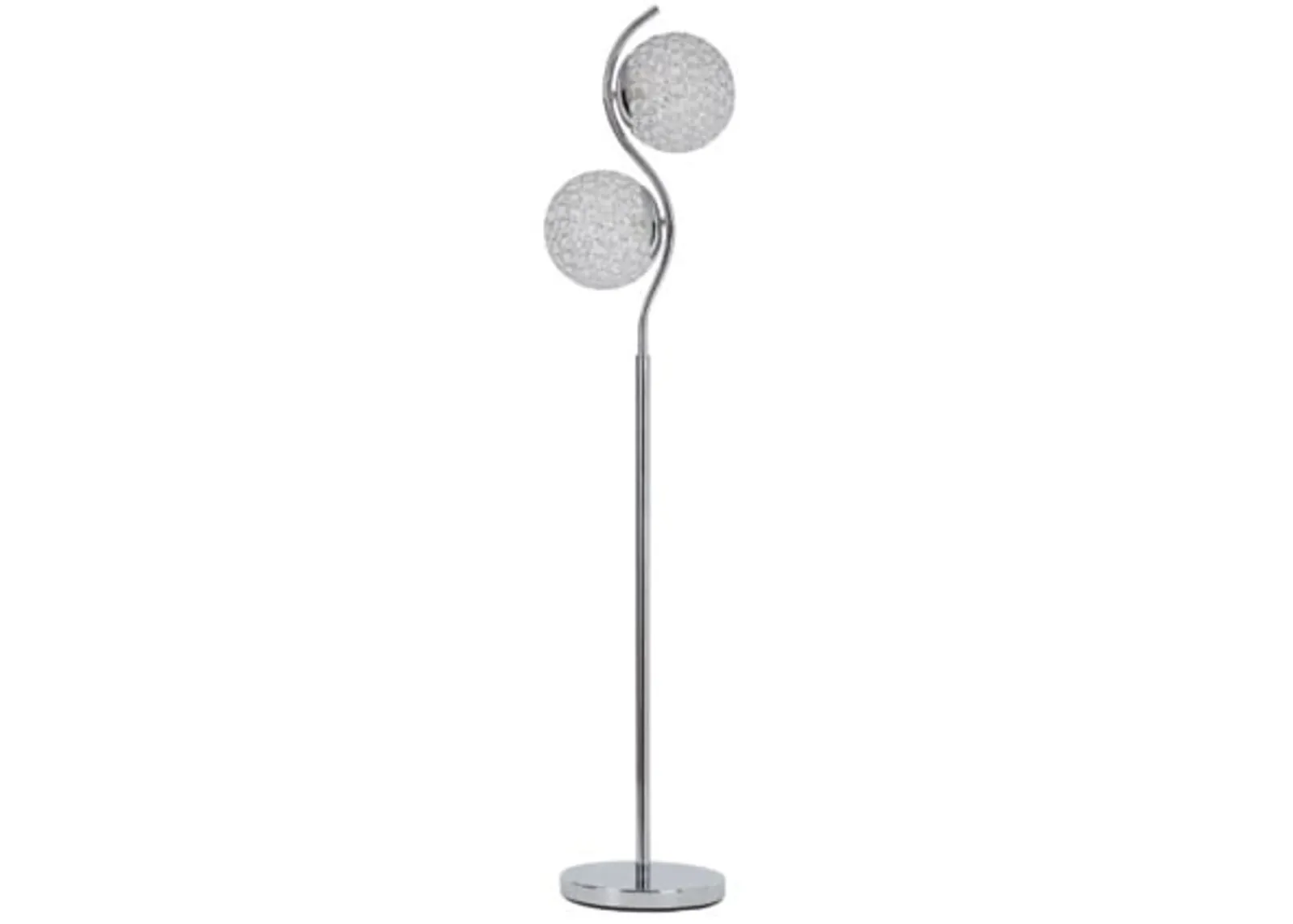 Bling Double Globe Silver Floor Lamp 59"H