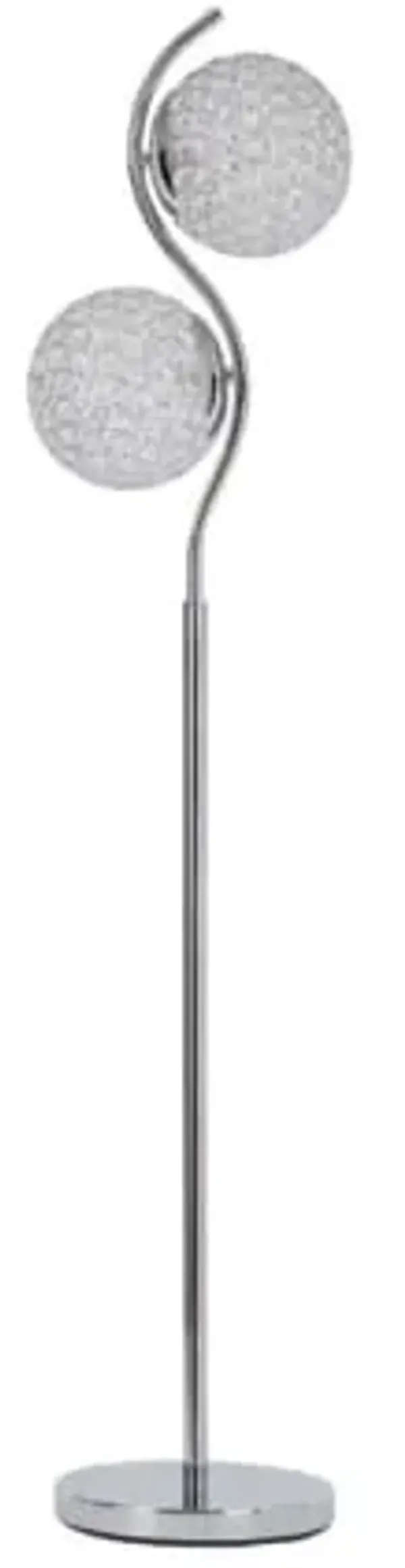 Bling Double Globe Silver Floor Lamp 59"H