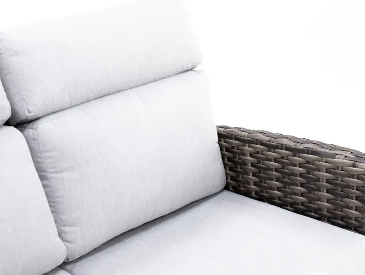Grand Stafford Loveseat in Husk with Canvas Granite Cushion
