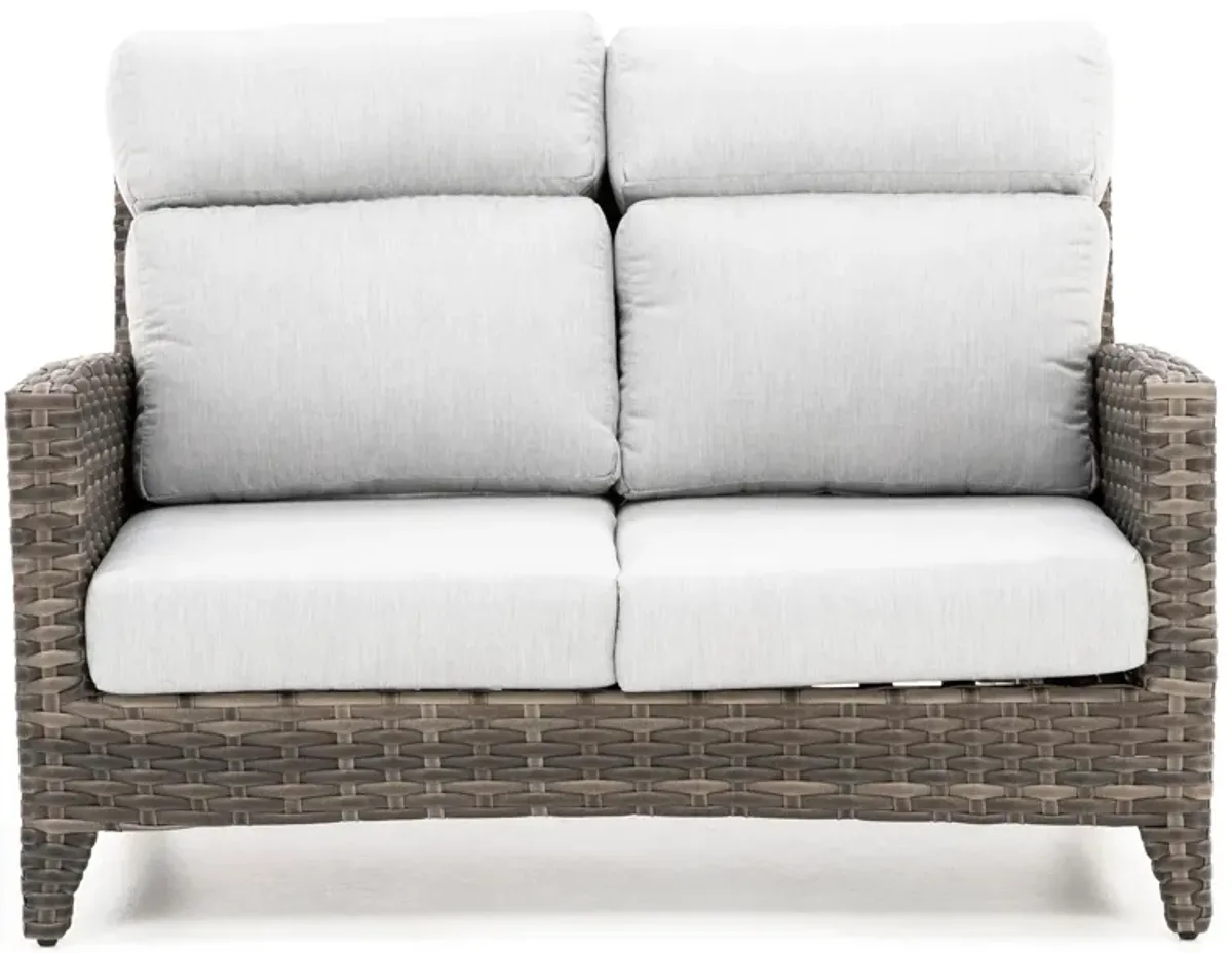 Grand Stafford Loveseat in Husk with Canvas Granite Cushion