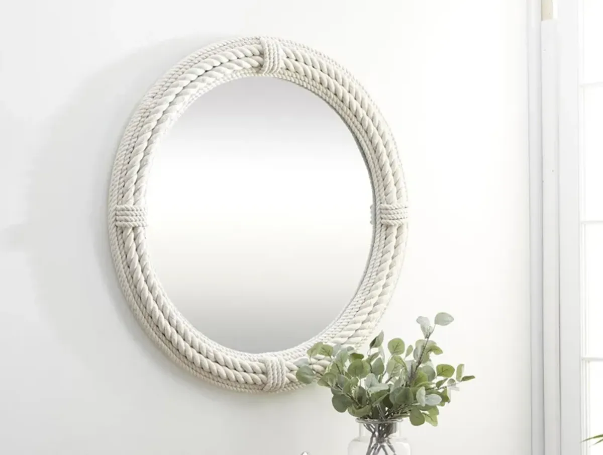 White Rope Wall Mirror 36" Round