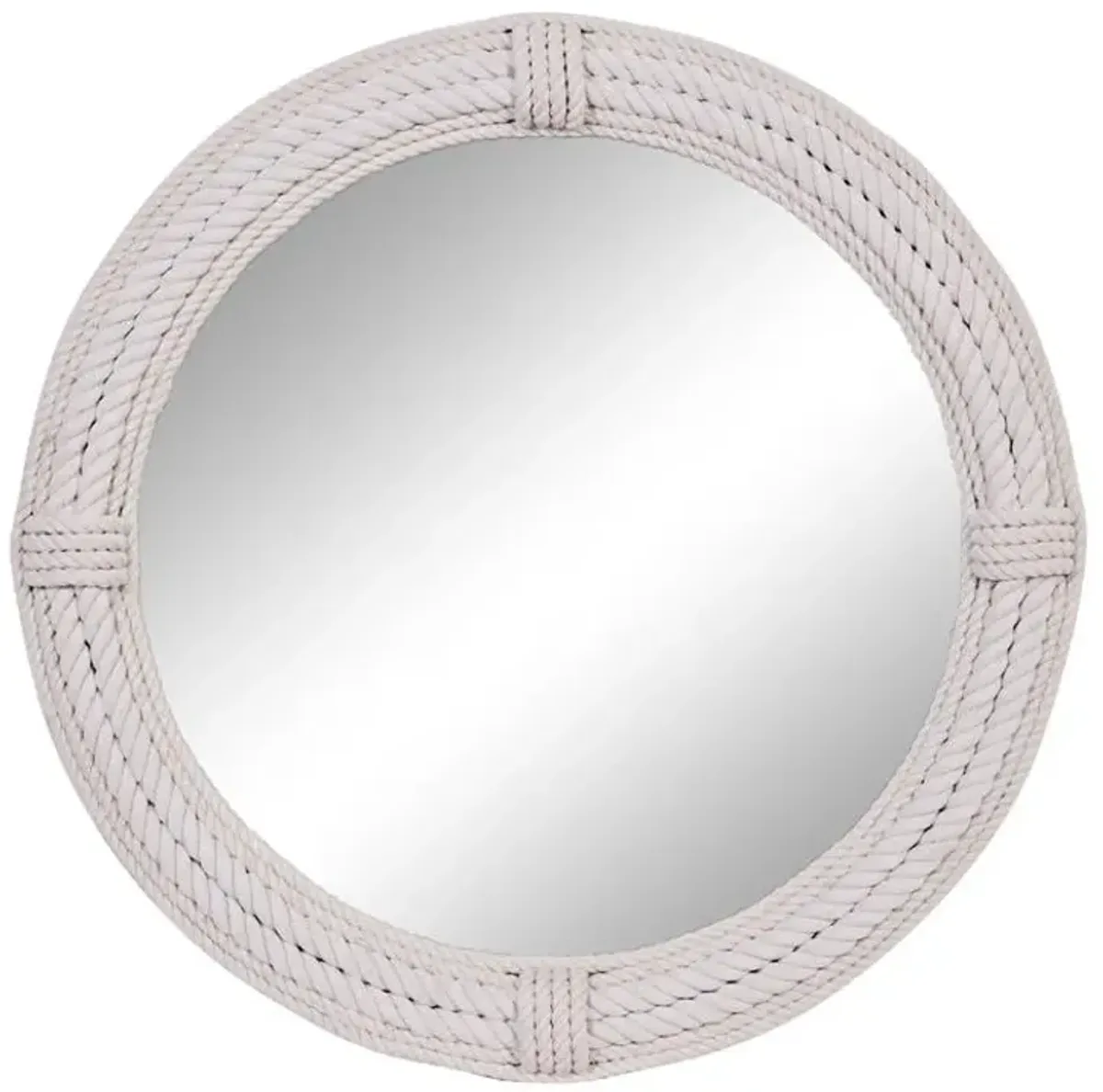 White Rope Wall Mirror 36" Round