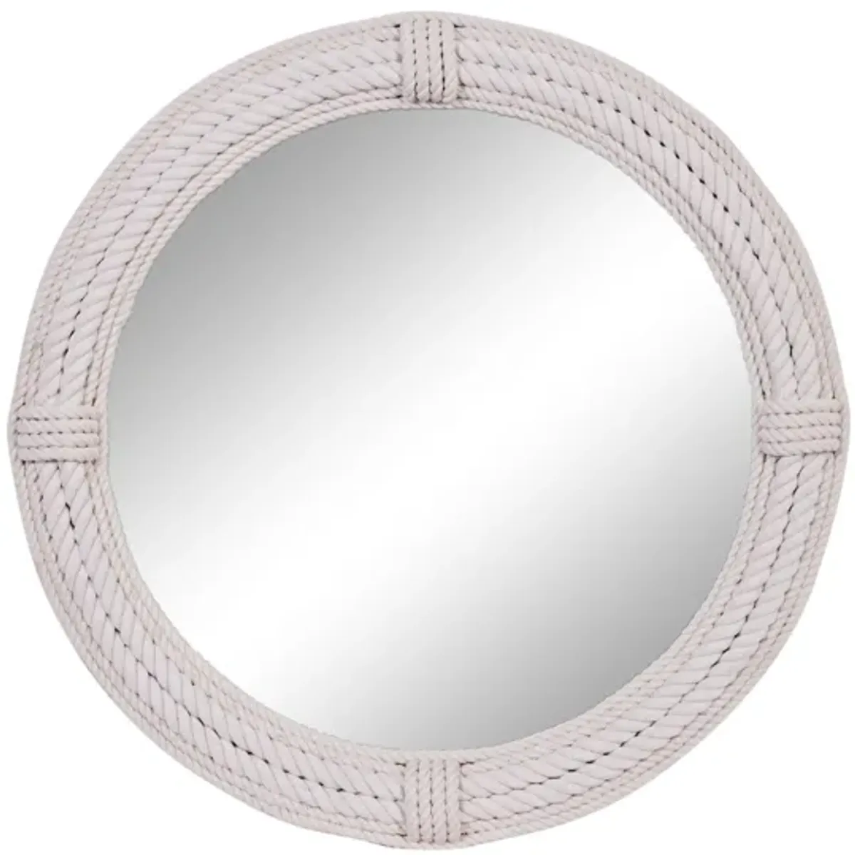 White Rope Wall Mirror 36" Round