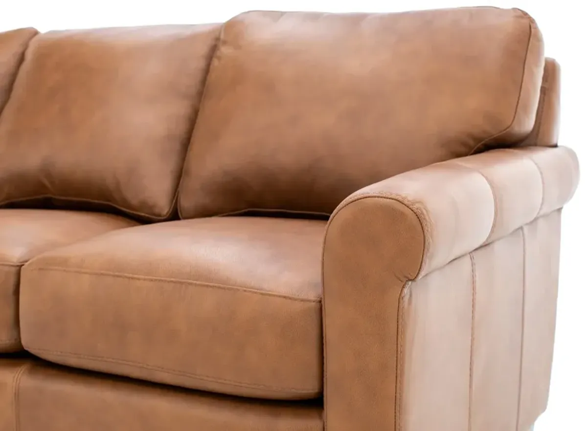 Sacramento Leather Small Sock Arm Sofa