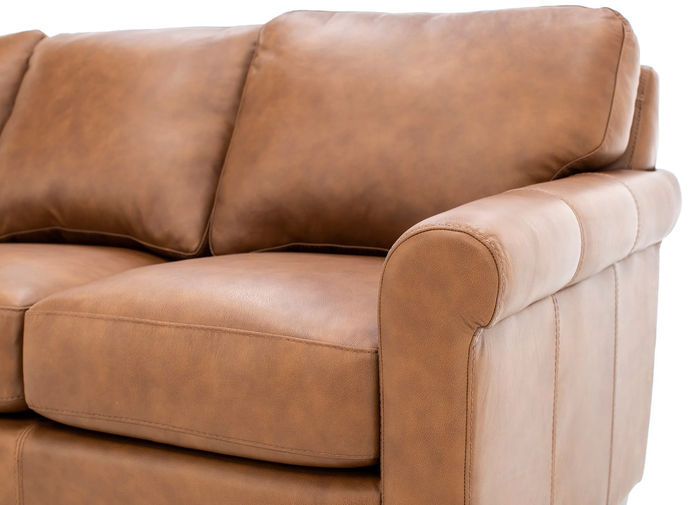 Sacramento Leather Small Sock Arm Sofa