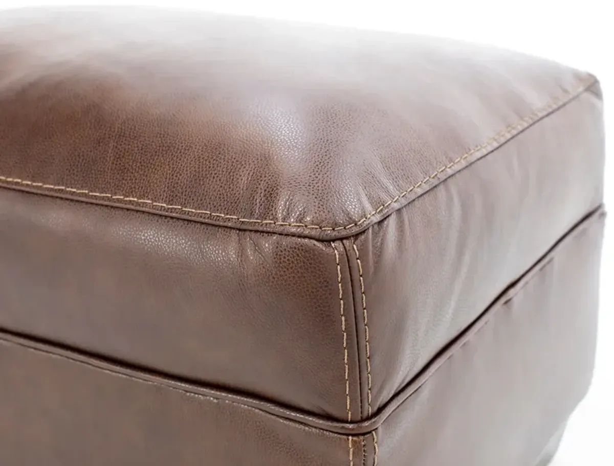 Theodore Leather Ottoman