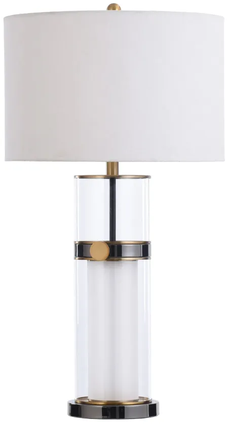 Double Glass Column Table Lamp 31"H