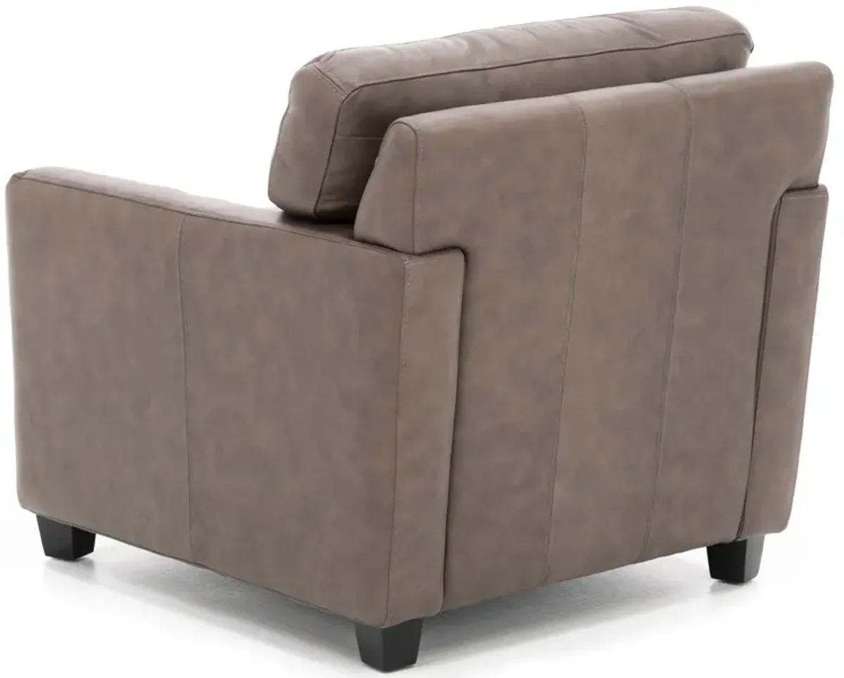 Sacramento Leather Medium Track Arm Chair