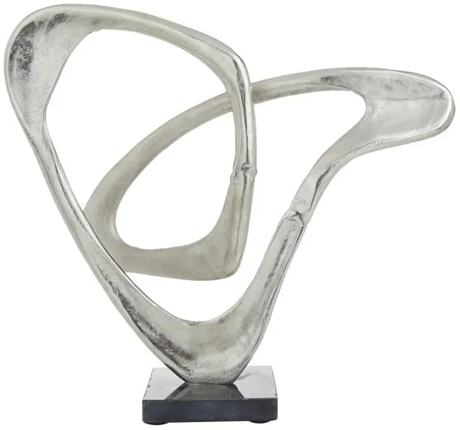 Silver Swirl Aluminum Sculpture 14"W x 13"H