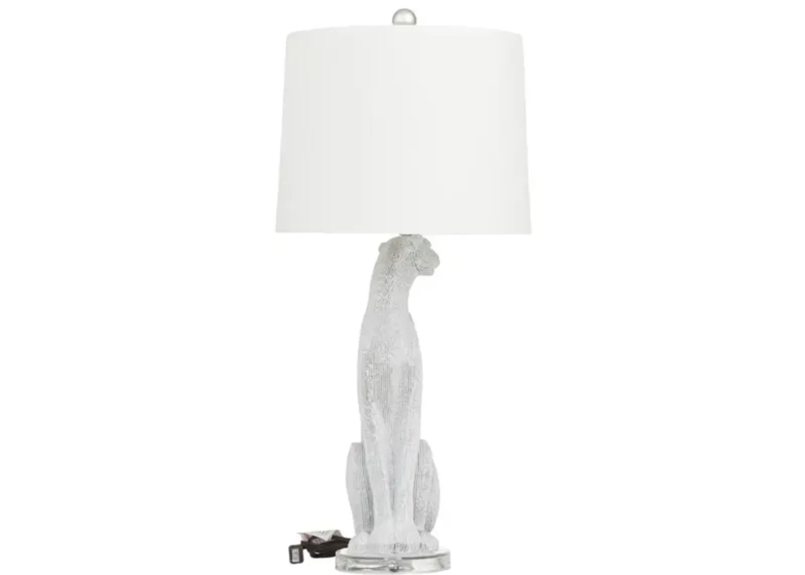 Silver Leopard Bling Table Lamp 29"H