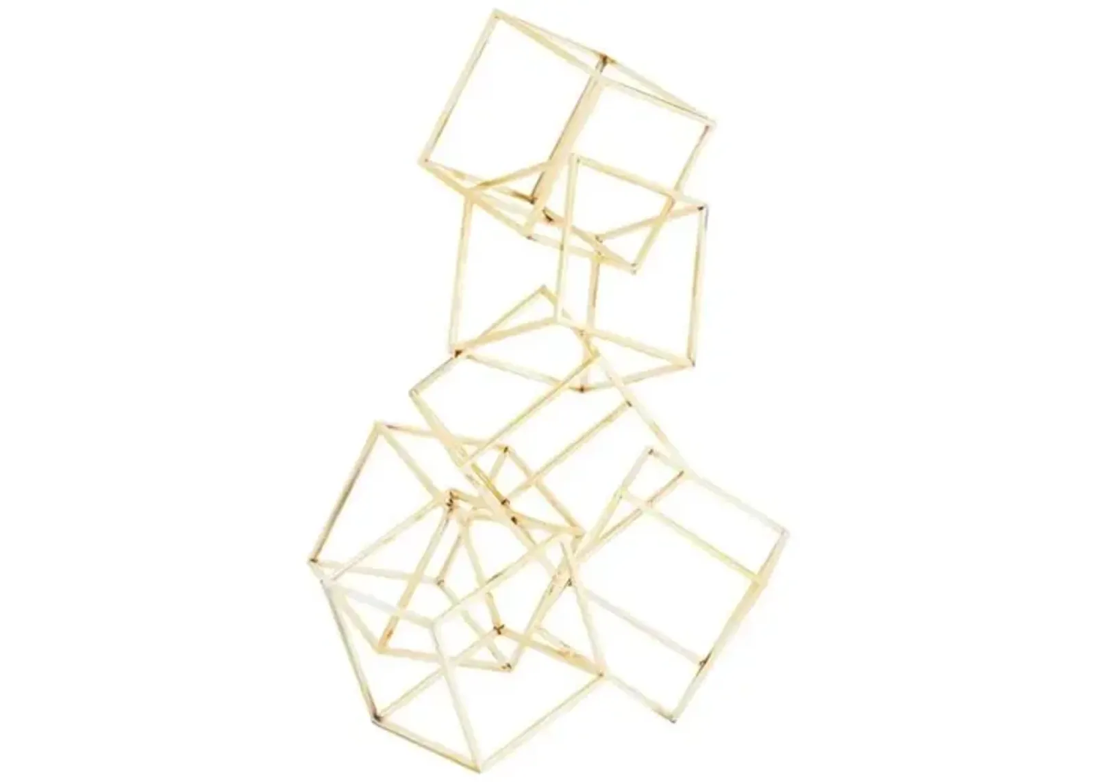 Gold Metal Cubes Sculpture 15"W x 20"H